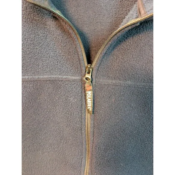 Eddie Bauer Polartec Navy Blue Fleece Full Zip Vest Size Large L Sleeveless - Picture 4 of 6